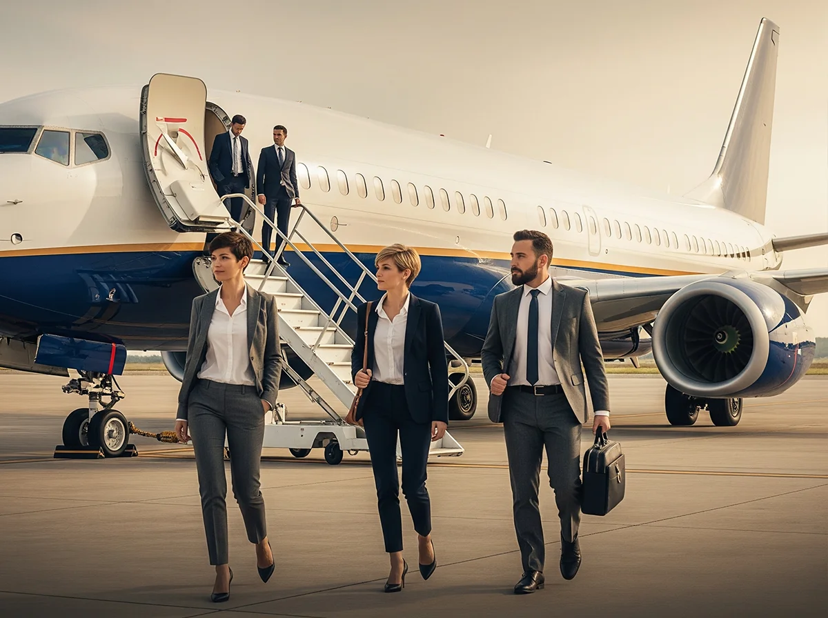 Corporate group charter flight